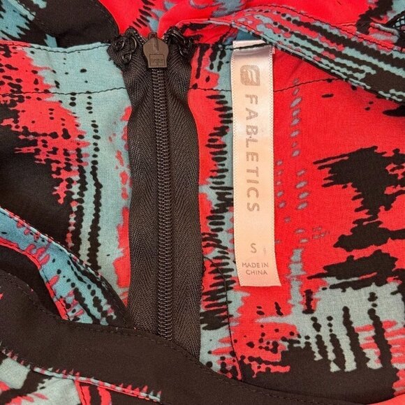 Fabletics Womens Liza Romper Stretch Waist Strappy Sleeve Watercolor Small - Picture 9 of 12